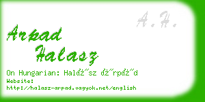 arpad halasz business card